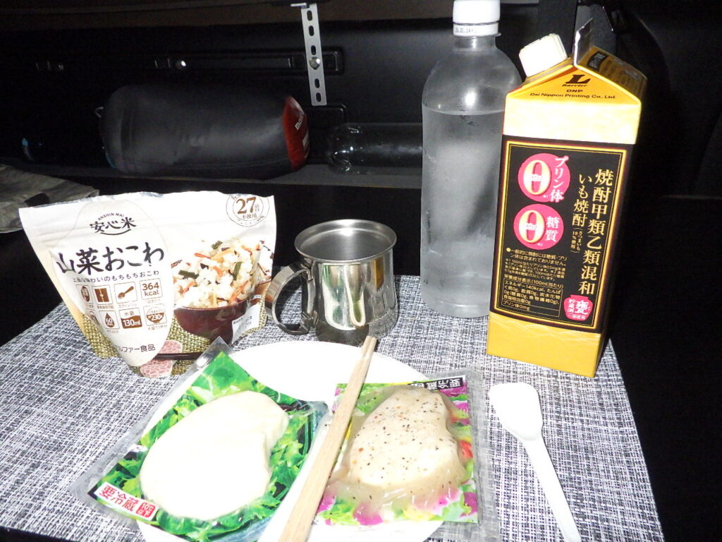 車中泊の様子